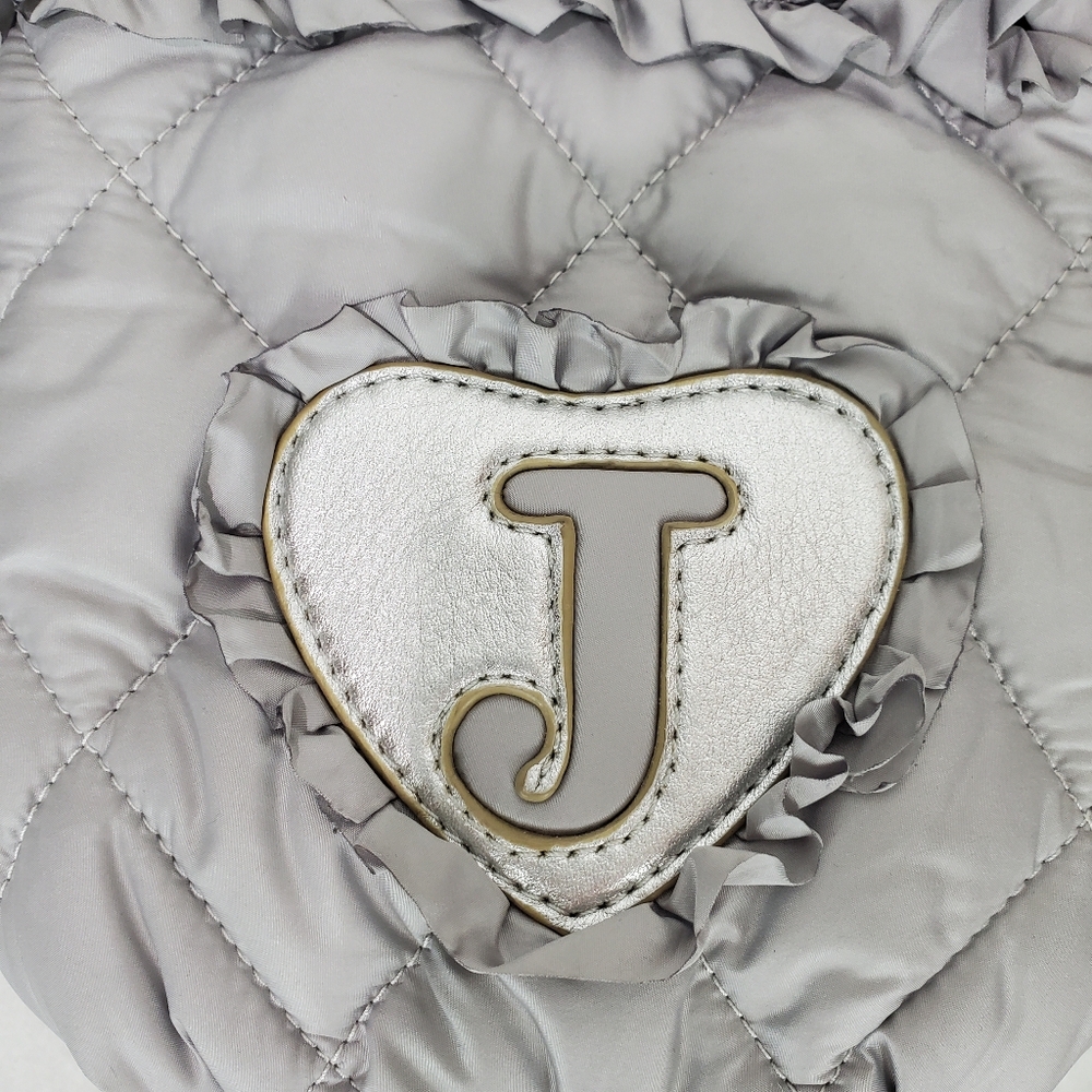 Juicy Couture Gray Nylon Quilted Swing Bag/Crossbody Bag Y2K YSRU1092 Silver NWT - Picture 16 of 16